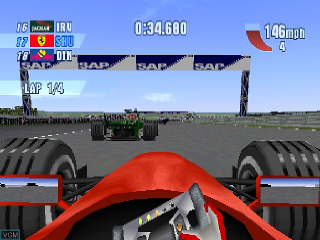 In-game screen of the game F1 Championship Season 2000 on Sony Playstation