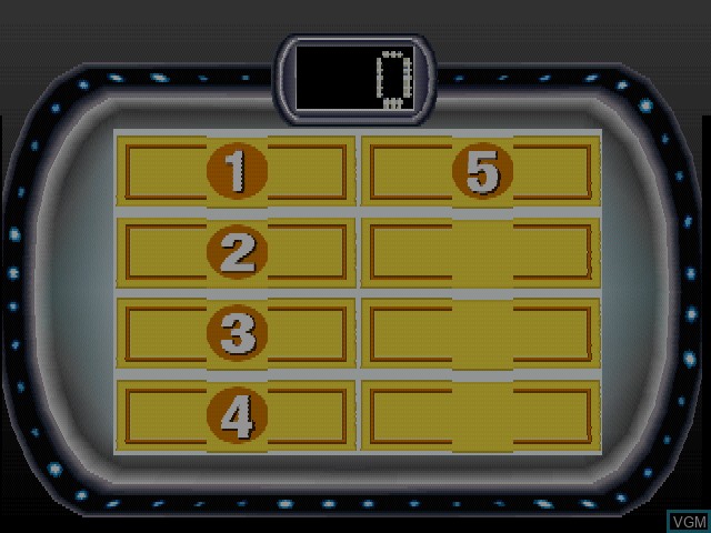 In-game screen of the game Family Feud on Sony Playstation