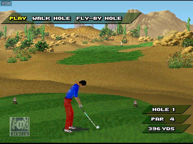 In-game screen of the game Fox Sports Golf '99 on Sony Playstation