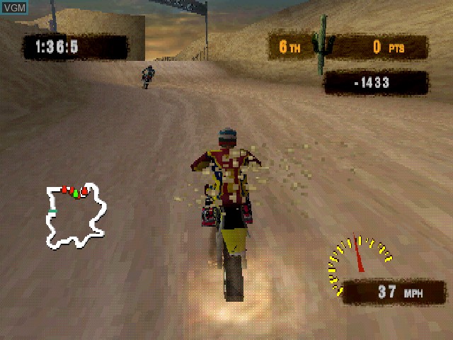 In-game screen of the game Freestyle Motocross - McGrath Vs. Pastrana on Sony Playstation