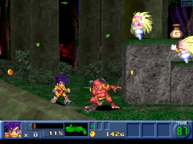 In-game screen of the game Goemon - Shin Sedai Shuumei on Sony Playstation