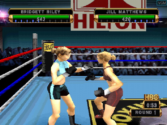 In-game screen of the game HBO Boxing on Sony Playstation