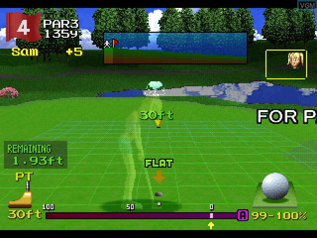 In-game screen of the game Hot Shots Golf 2 on Sony Playstation