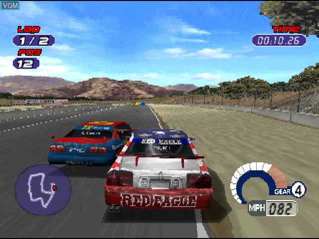 In-game screen of the game Jarrett & Labonte Stock Car Racing on Sony Playstation