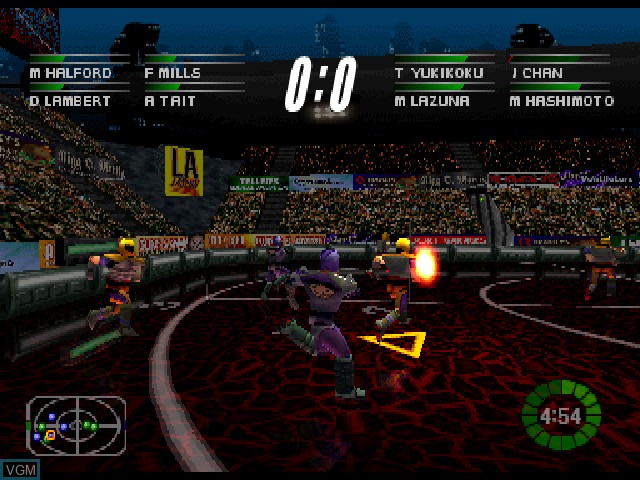 In-game screen of the game Professional Underground League of Pain on Sony Playstation