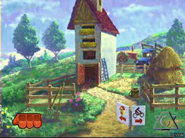 In-game screen of the game A Mars Moose Adventure - Cosmic Quest 3 - Race Through France on Sony Playstation