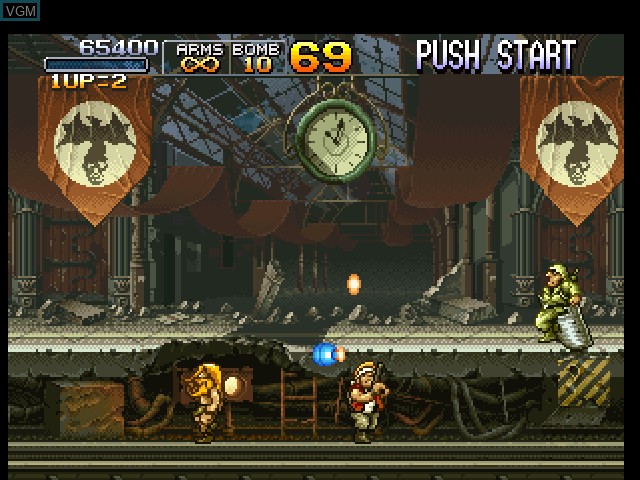 In-game screen of the game Metal Slug on Sony Playstation