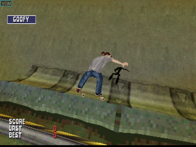In-game screen of the game MTV Sports - Skateboarding featuring Andy Macdonald on Sony Playstation