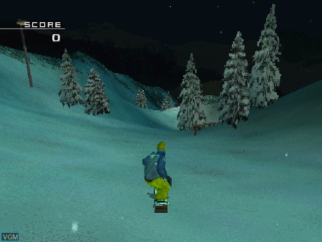 In-game screen of the game MTV Sports - Snowboarding on Sony Playstation