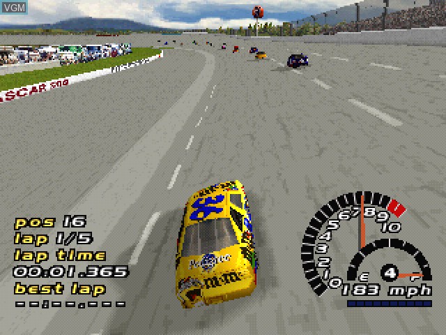 In-game screen of the game NASCAR 2000 on Sony Playstation