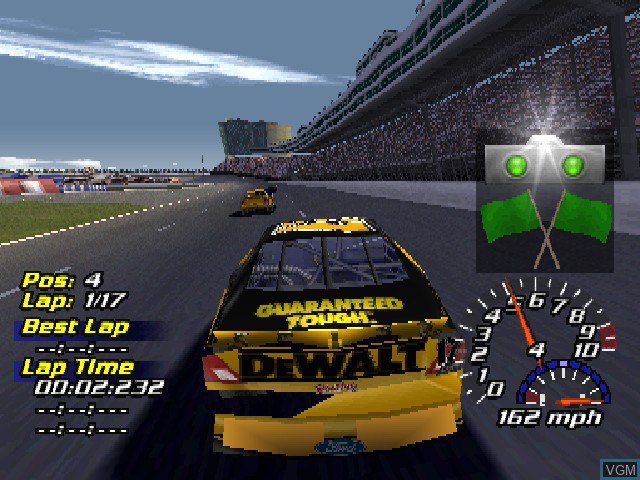 In-game screen of the game NASCAR 2001 on Sony Playstation