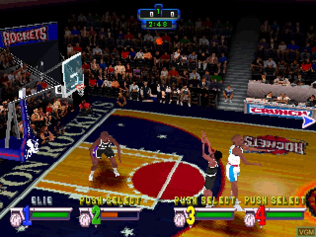 In-game screen of the game NBA Jam Extreme on Sony Playstation