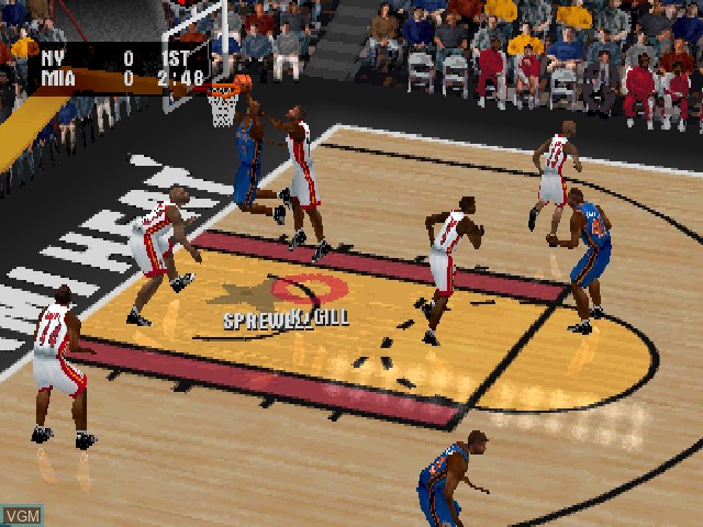 In-game screen of the game NBA Live 2003 on Sony Playstation