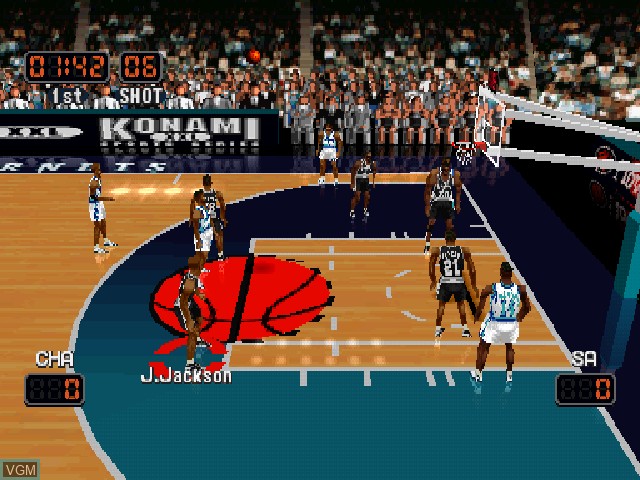 In-game screen of the game NBA Pro 99 on Sony Playstation
