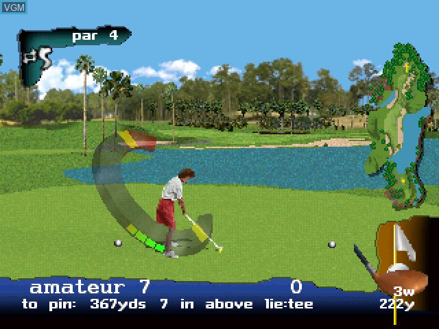 In-game screen of the game PGA Tour 97 on Sony Playstation