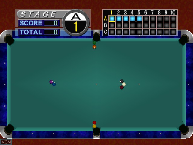 In-game screen of the game Pool Hustler on Sony Playstation