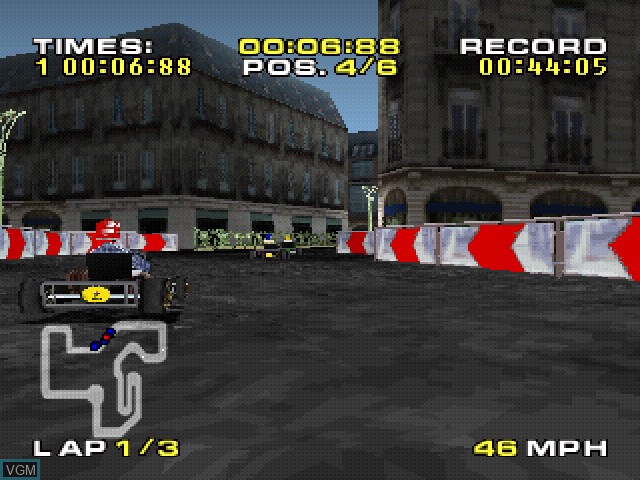 In-game screen of the game Michael Schumacher Racing World Kart 2002 on Sony Playstation