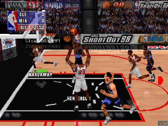 In-game screen of the game NBA ShootOut 98 on Sony Playstation