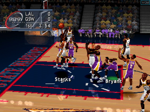 In-game screen of the game NBA ShootOut 2000 on Sony Playstation