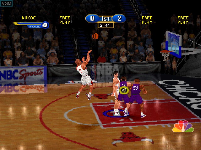In-game screen of the game NBA Showtime - NBA on NBC on Sony Playstation