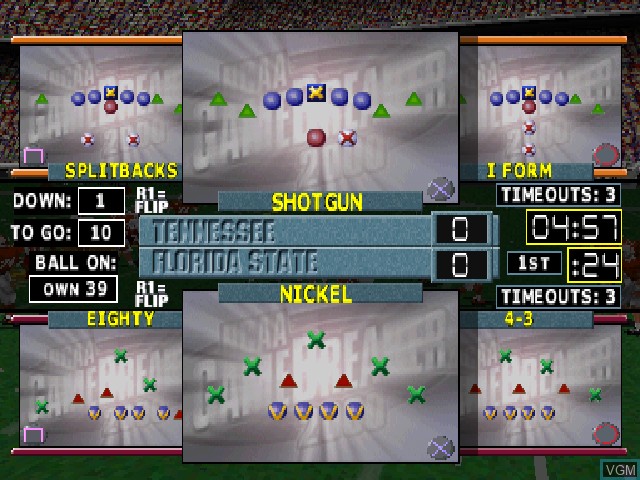 In-game screen of the game NCAA GameBreaker 2000 on Sony Playstation