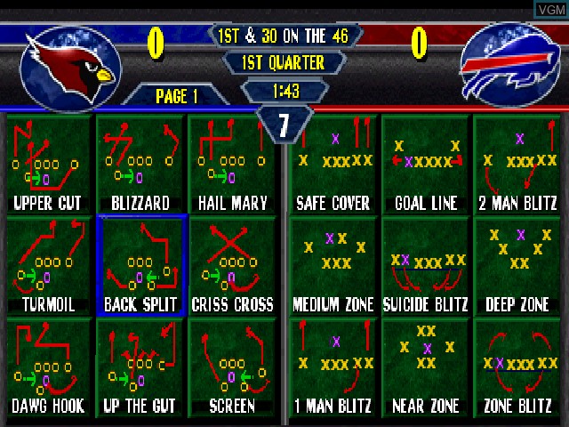In-game screen of the game NFL Blitz on Sony Playstation