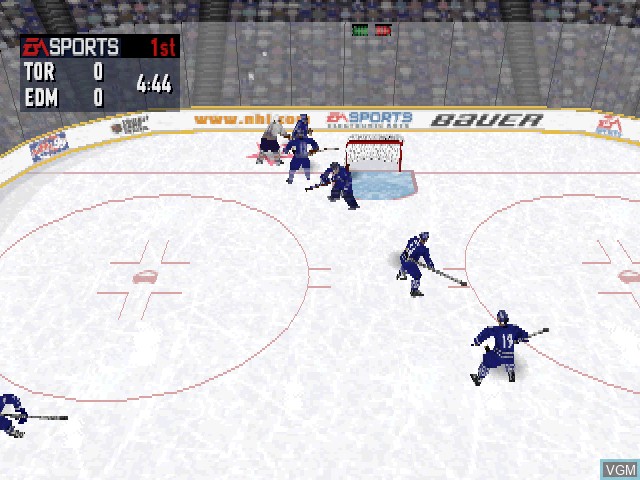 In-game screen of the game NHL 99 on Sony Playstation