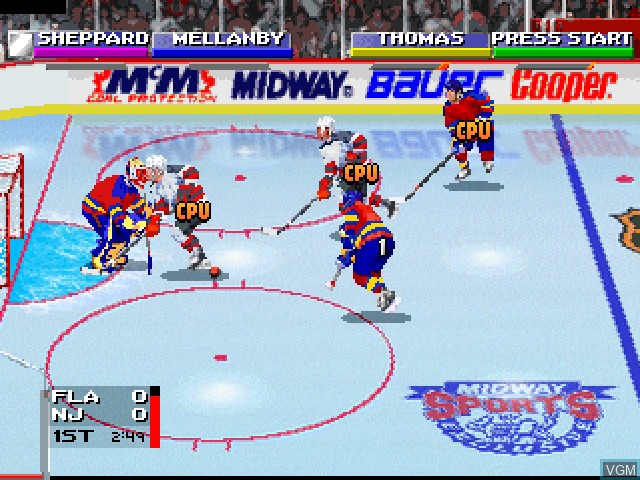 In-game screen of the game NHL Open Ice - 2 on 2 Challenge on Sony Playstation