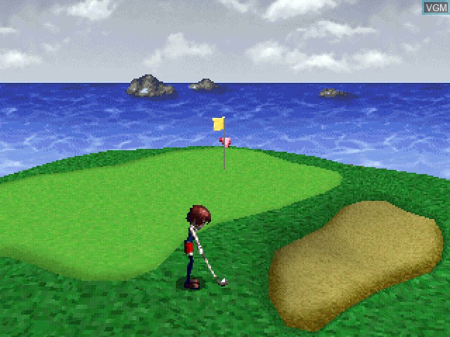 In-game screen of the game Simple 1500 Series Vol. 65 - The Golf on Sony Playstation