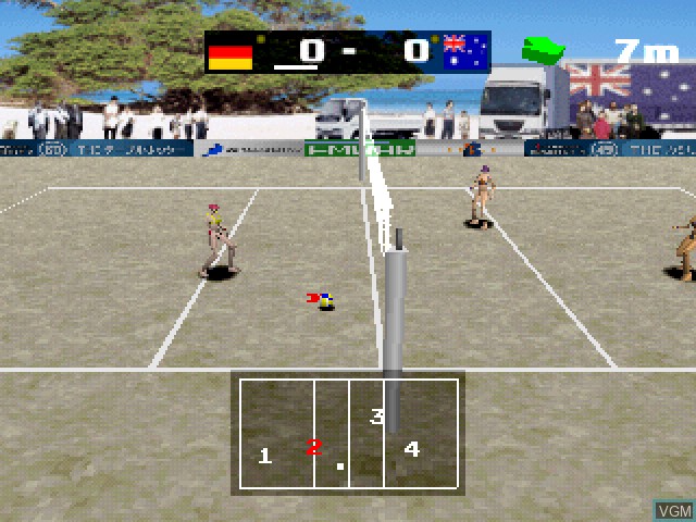In-game screen of the game Simple 1500 Series Vol. 72 - The Beach Volley on Sony Playstation