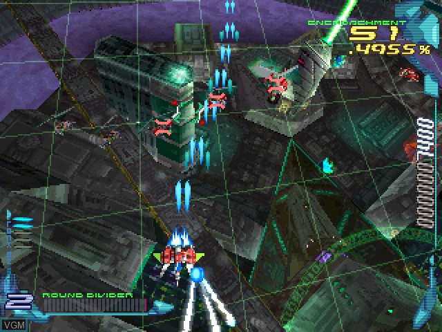 In-game screen of the game Simple 1500 Series Vol. 75 - The Double Shooting - RayStorm x RayCrisis on Sony Playstation