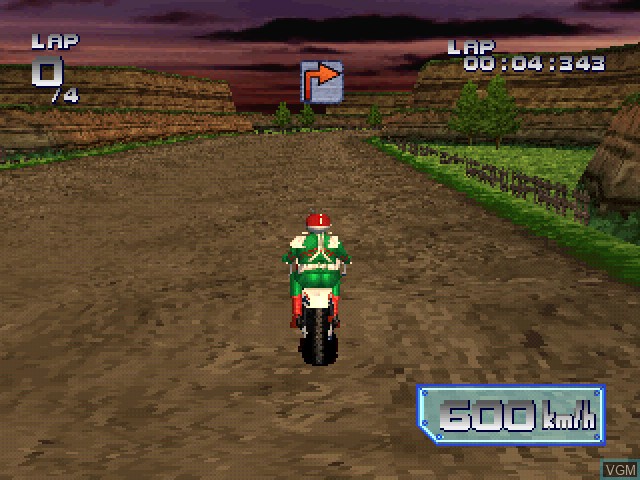 In-game screen of the game Simple Character 2000 Series Vol. 03 - Kamen Rider - The Bike Race on Sony Playstation