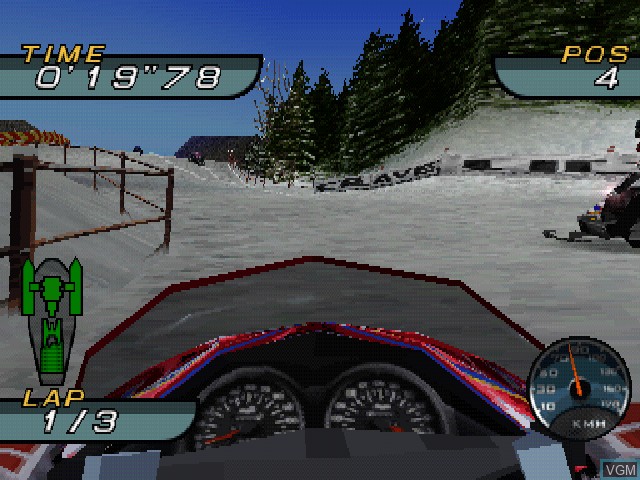 In-game screen of the game SnoCross Championship Racing on Sony Playstation