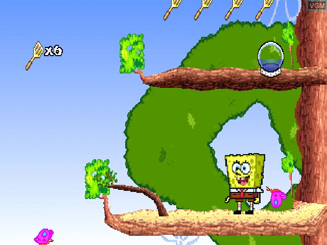 In-game screen of the game SpongeBob SquarePants - SuperSponge on Sony Playstation
