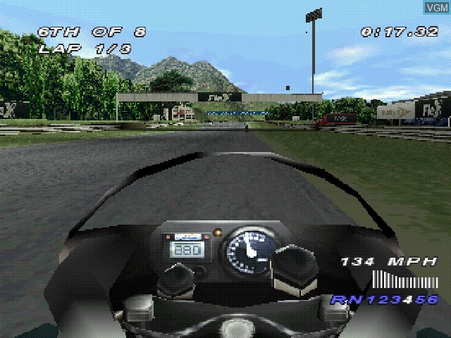 In-game screen of the game Sports Superbike on Sony Playstation