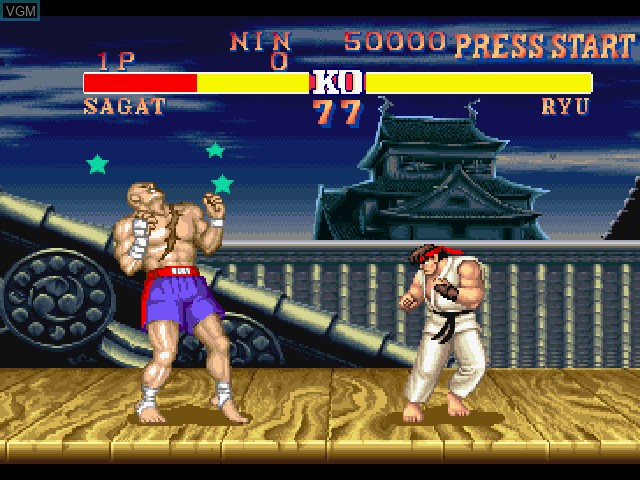 In-game screen of the game Street Fighter Collection 2 on Sony Playstation