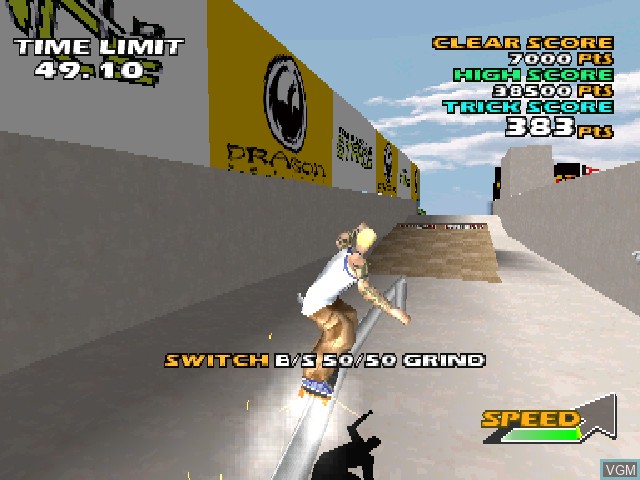 In-game screen of the game Street Sk8er 2 on Sony Playstation