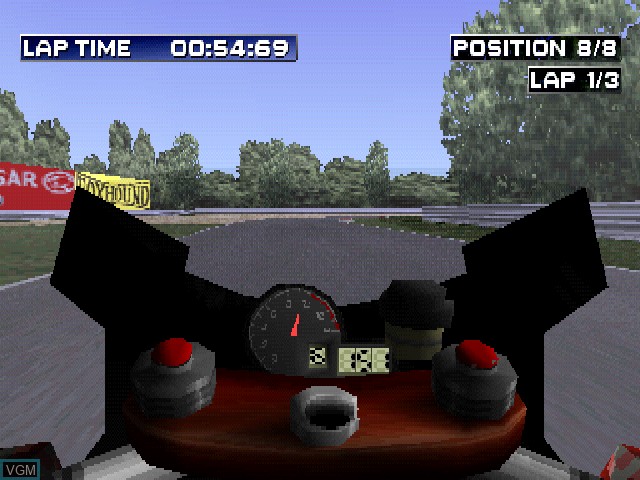 In-game screen of the game Superbike 2000 on Sony Playstation