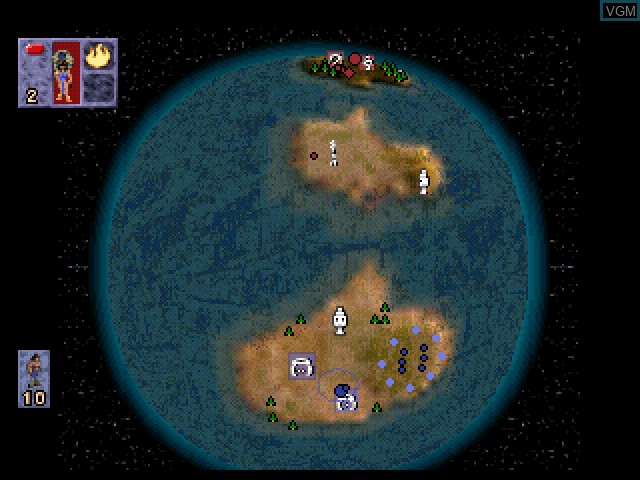 In-game screen of the game Populous - The Beginning on Sony Playstation