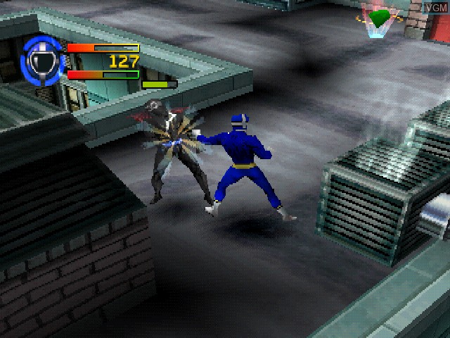 In-game screen of the game Power Rangers - Lightspeed Rescue on Sony Playstation