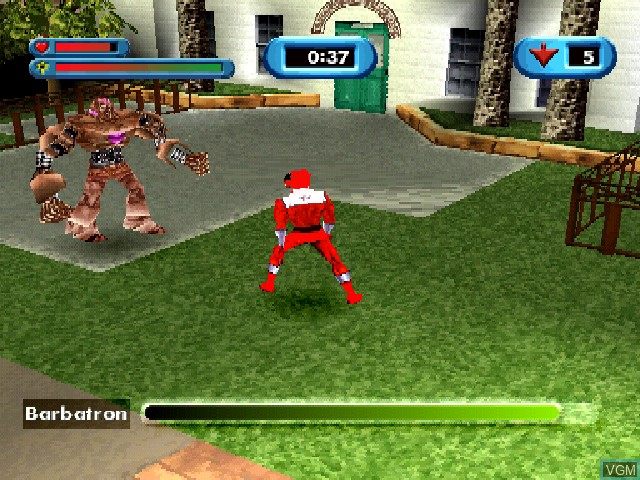 In-game screen of the game Power Rangers - Time Force on Sony Playstation