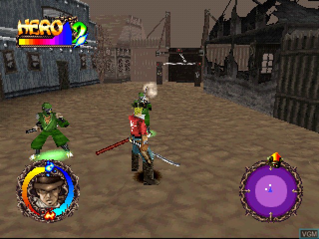 In-game screen of the game Rising Zan - The Samurai Gunman on Sony Playstation
