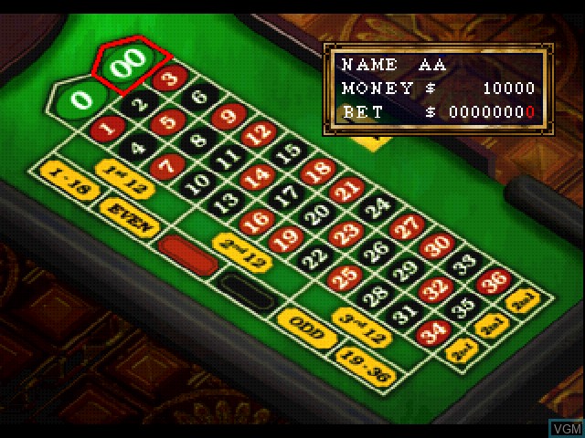 In-game screen of the game Vegas Casino on Sony Playstation