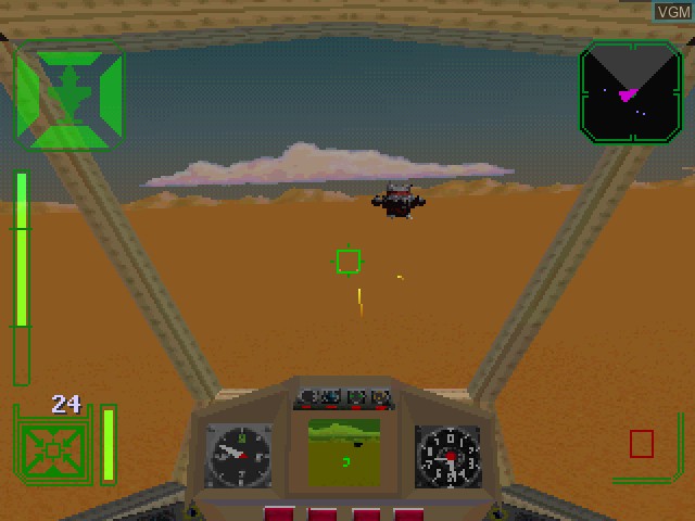 In-game screen of the game WarHawk on Sony Playstation