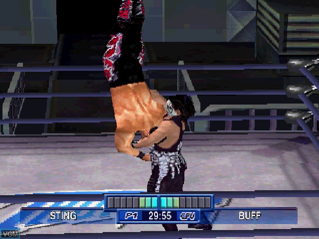 In-game screen of the game WCW Mayhem on Sony Playstation