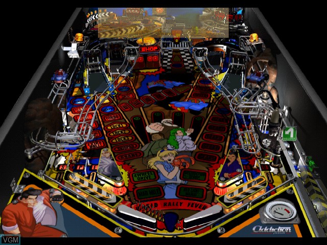 In-game screen of the game Worms Pinball on Sony Playstation