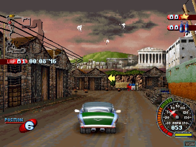 In-game screen of the game Wreckin Crew on Sony Playstation