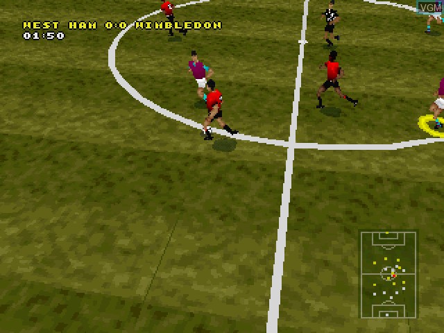 In-game screen of the game Actua Soccer - Club Edition on Sony Playstation