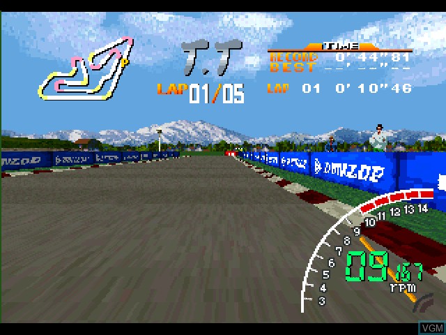 In-game screen of the game Ayrton Senna Kart Duel on Sony Playstation