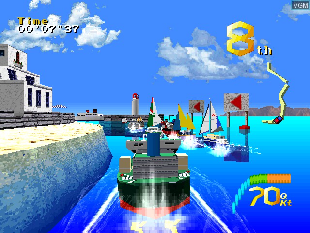 In-game screen of the game Choro Q Marine - Q-Boat on Sony Playstation